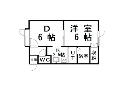 ハイツYOUYOU(1DK/2階)の間取り写真