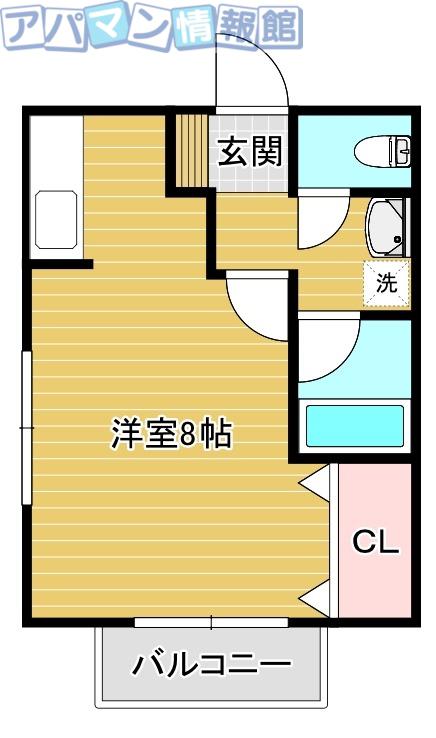 コーポひまわり(1K/1階)の間取り写真