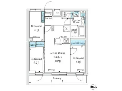 プライムブリス中野富士見町I(3LDK/2階)の間取り写真
