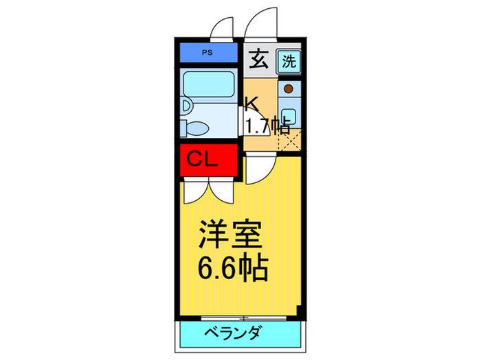 セントハイム(1K/3階)の間取り写真