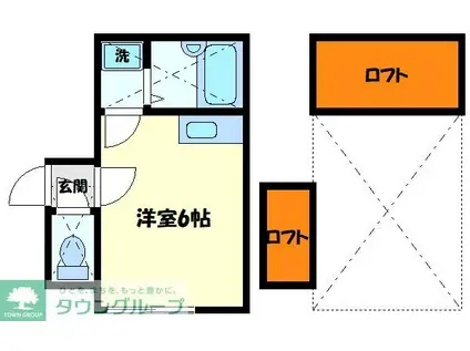 フォンターナ相模大野(ワンルーム/2階)の間取り写真