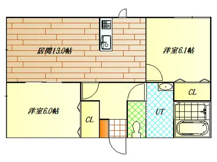 AーSECOND(2LDK/1階)の間取り写真