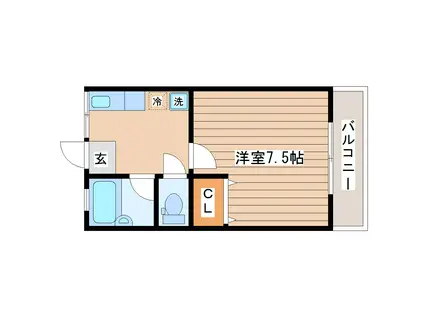 ポテトハウス(1K/2階)の間取り写真