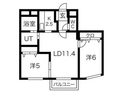 COLORE KOTONI(2LDK/3階)の間取り写真