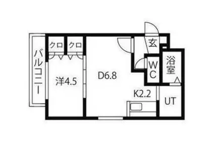 ルーエ北円山(1DK/3階)の間取り写真