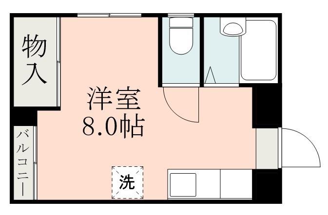 サザンウィンド甲突(ワンルーム/2階)の間取り写真