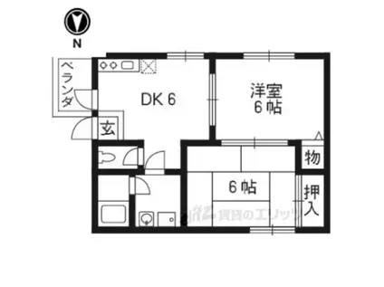 片山ハイツ(2DK/2階)の間取り写真