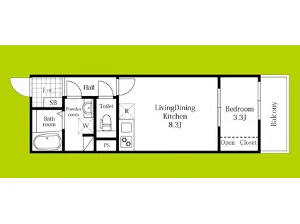 リブレメゾン淡路I(1LDK/3階)の間取り写真