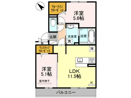 ロイヤルハイツII(2LDK/2階)の間取り写真