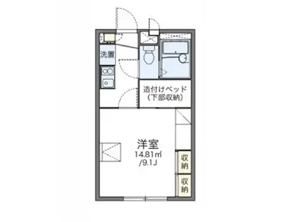 レオパレス浜野一丁目(1K/1階)の間取り写真