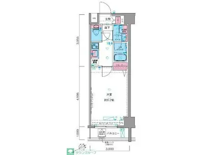 ジェノヴィア西高島平スカイガーデン(1K/4階)の間取り写真