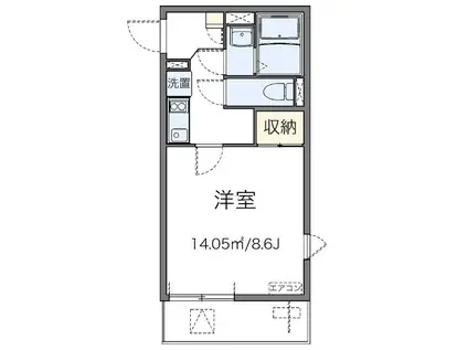 東武伊勢崎線 新田駅(埼玉) 徒歩8分 3階建 築13年(1K/2階)の間取り写真