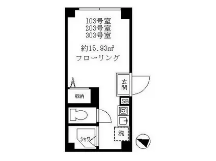 プレシャス方南町(ワンルーム/2階)の間取り写真