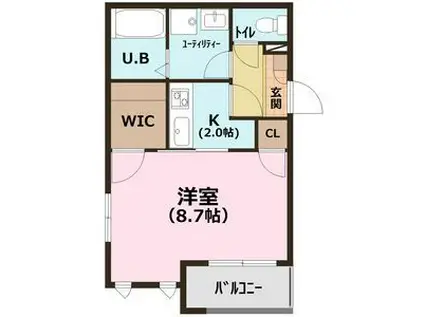 ウエストビュー・コート(1K/3階)の間取り写真