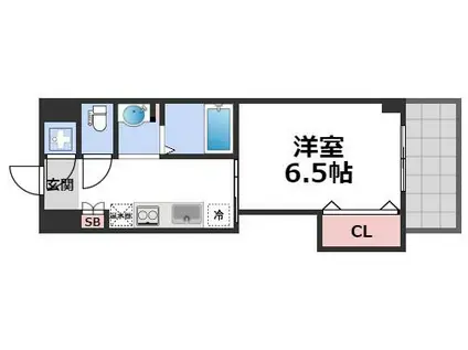 アパルト谷町(1K/7階)の間取り写真