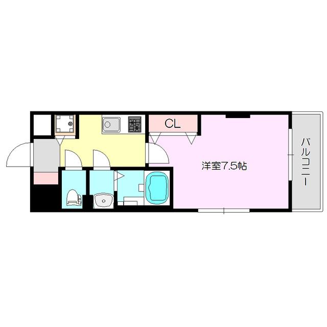 LUXE三国Ⅱ(1K/3階)の間取り写真