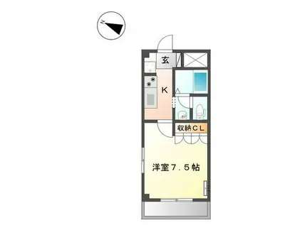 ラピュタ(1K/2階)の間取り写真