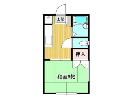 シティーハウス(1K/2階)の間取り写真