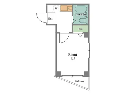 MSハイツIII(1K/4階)の間取り写真