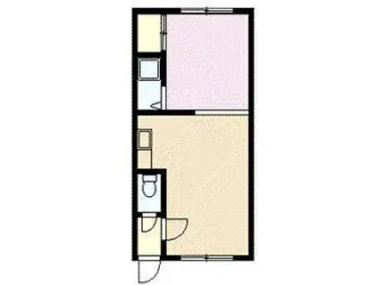 マリアA棟(1DK/2階)の間取り写真