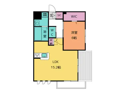 リバティーガーデン川越(1LDK/3階)の間取り写真