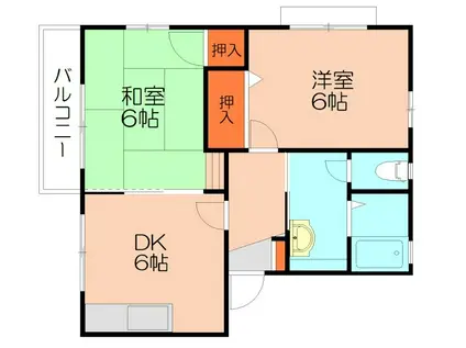 アヴニール仲原(2DK/2階)の間取り写真