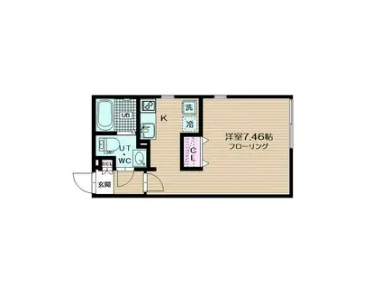 ブランシェ荏原中延(ワンルーム/2階)の間取り写真