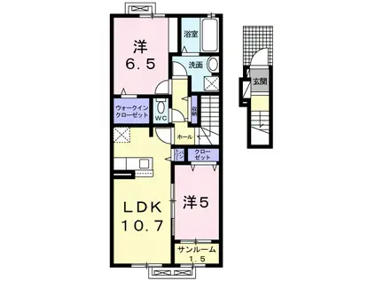 グレース・ソフィアII(2LDK/2階)の間取り写真