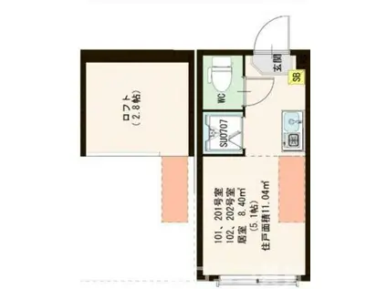 グランテリア西落合(ワンルーム/2階)の間取り写真