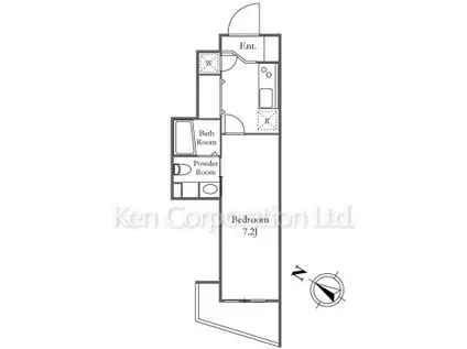 KDXレジデンス三宿(1K/5階)の間取り写真
