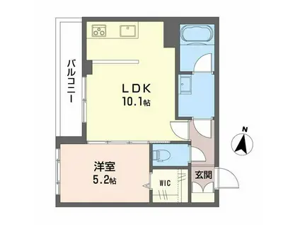 STUDIARE(1LDK/2階)の間取り写真