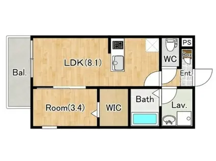 ジーメゾン千葉出洲港ラビアン(1LDK/3階)の間取り写真