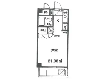 ヘリオス378国分寺(ワンルーム/3階)の間取り写真