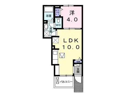 ヴィラノ一ブル I(1LDK/1階)の間取り写真