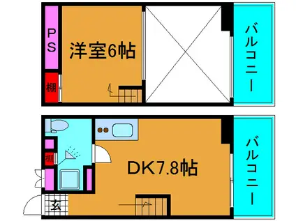 是空NANBA NISHI(ワンルーム/7階)の間取り写真