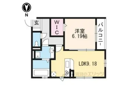 サザンクロス(1LDK/2階)の間取り写真