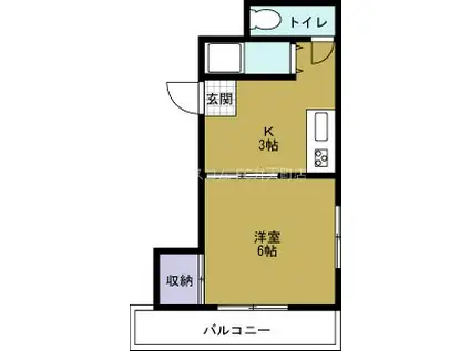 Tハイツ(ワンルーム/2階)の間取り写真