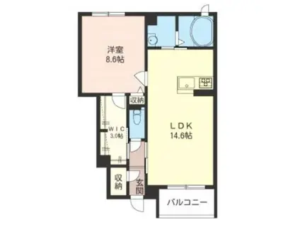 メゾン・ド・リアンN(1LDK/1階)の間取り写真