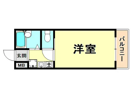 エルジャン夙川(1K/3階)の間取り写真