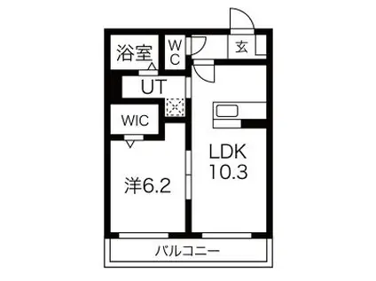 アステローペASTEROPE(1LDK/2階)の間取り写真