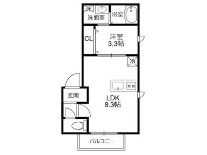 STARHILLS II(1LDK/3階)の間取り写真