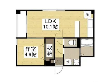 ルミエール大供(1LDK/3階)の間取り写真