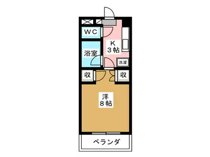 ウエスト-VALLEY(1K/2階)の間取り写真