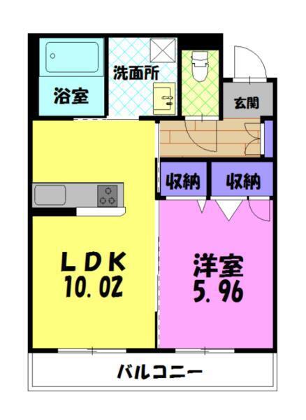 サニーコートダイドー P(1LDK/2階)の間取り写真