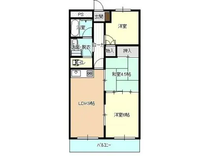 エバーグリーン泉田(3LDK/3階)の間取り写真
