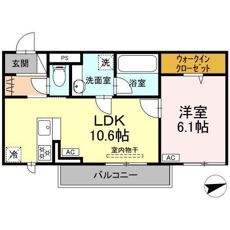 BELLE DEMEURE(1LDK/3階)の間取り写真