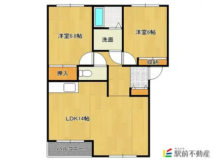 アムールハイツI(2LDK/1階)の間取り写真