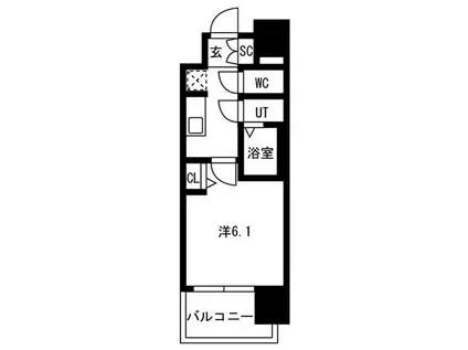 メイクスアート新栄III(1K/3階)の間取り写真