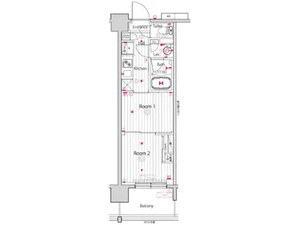 グランド・ガーラ東大島(2K/6階)の間取り写真