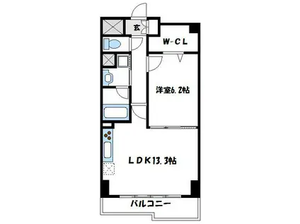 クアドリフォリエ ブルー(1LDK/5階)の間取り写真